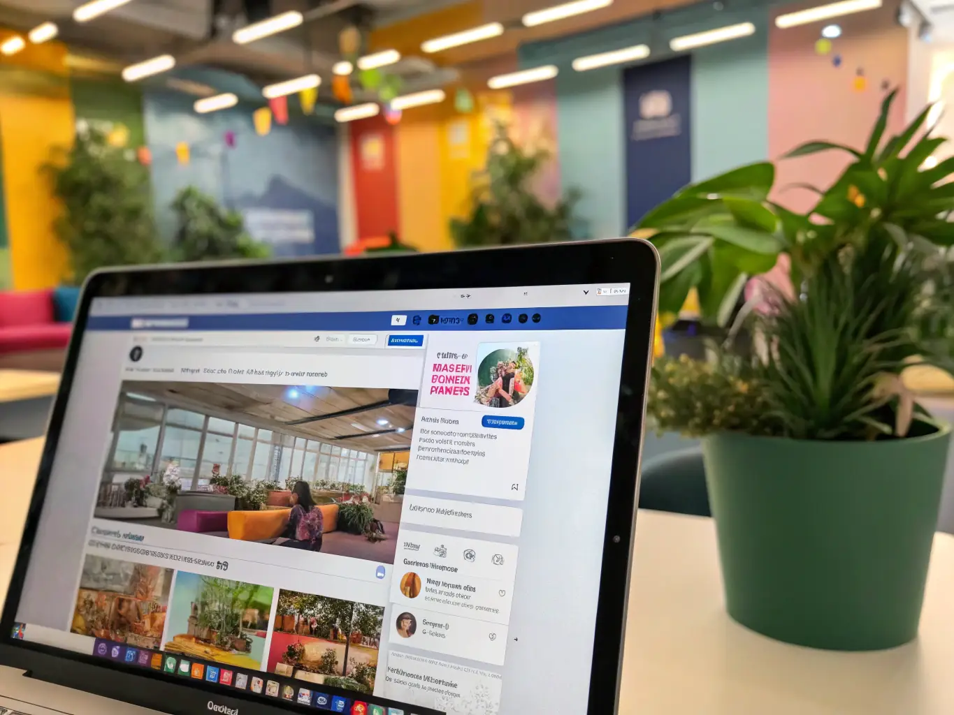 An engaging image showing a social media feed with compelling content and active community engagement, illustrating the power of social media management.